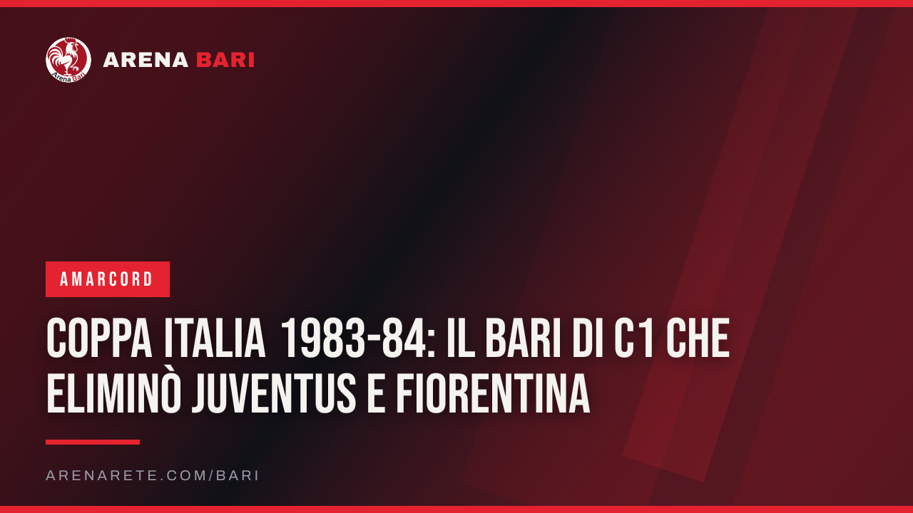 Coppa Italia 1983-84: il Bari di C1 che eliminò Juventus e Fiorentina