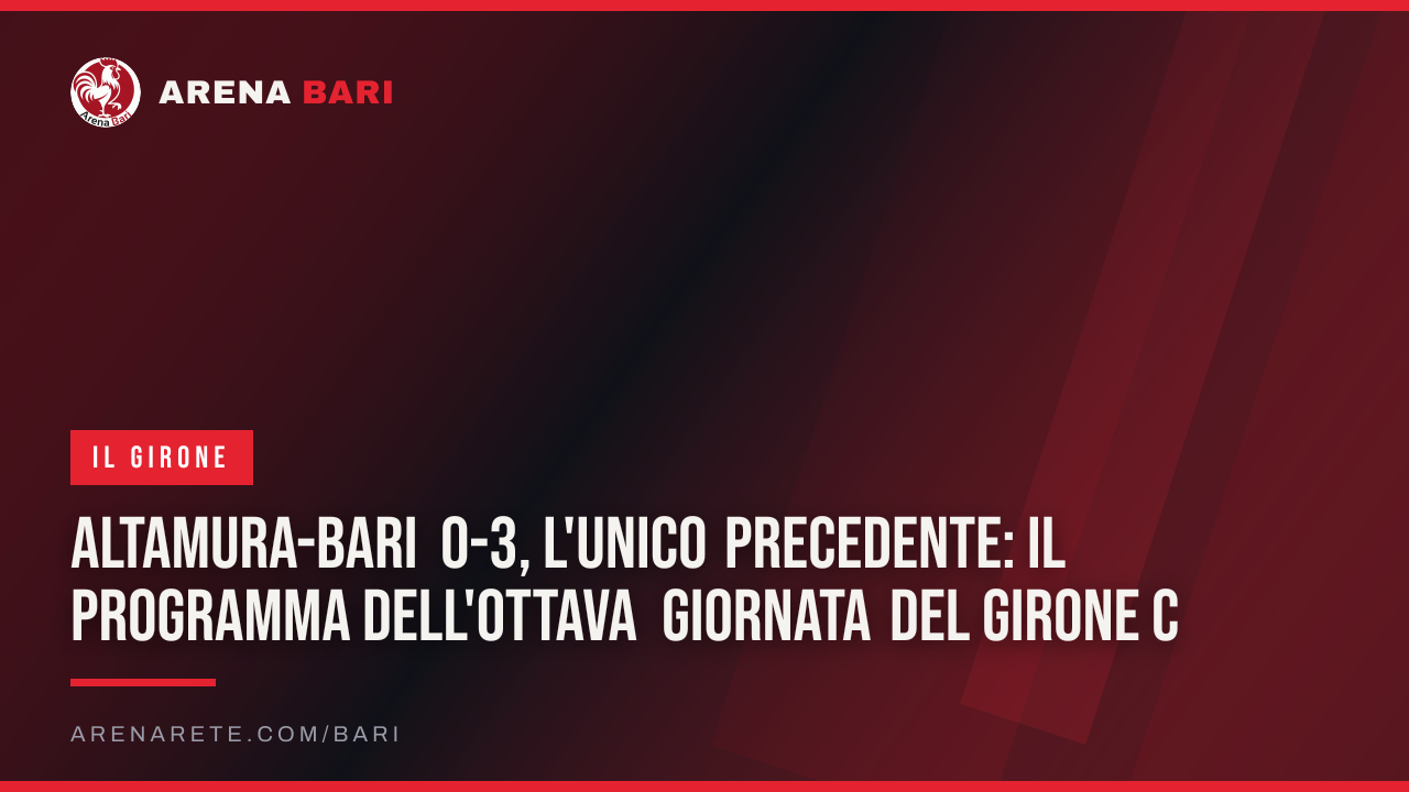 Altamura-Bari 0-3, l'unico precedente: il programma dell'ottava giornata del Girone C