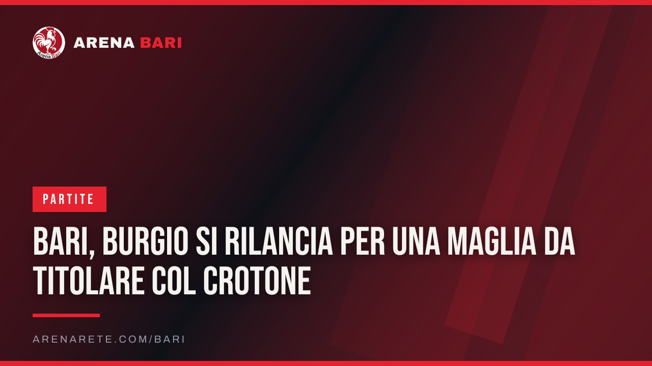 Bari, Burgio si rilancia per una maglia da titolare col Crotone