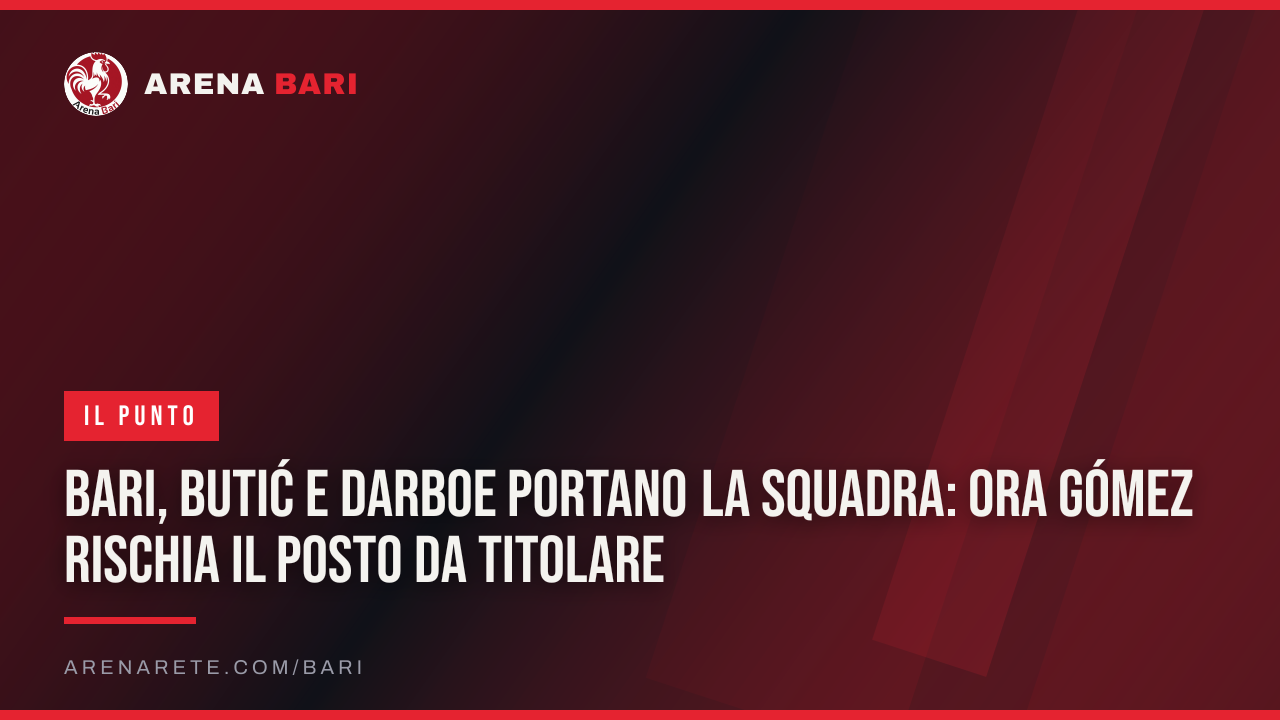 Bari, Butić e Darboe portano la squadra: ora Gómez rischia il posto da titolare