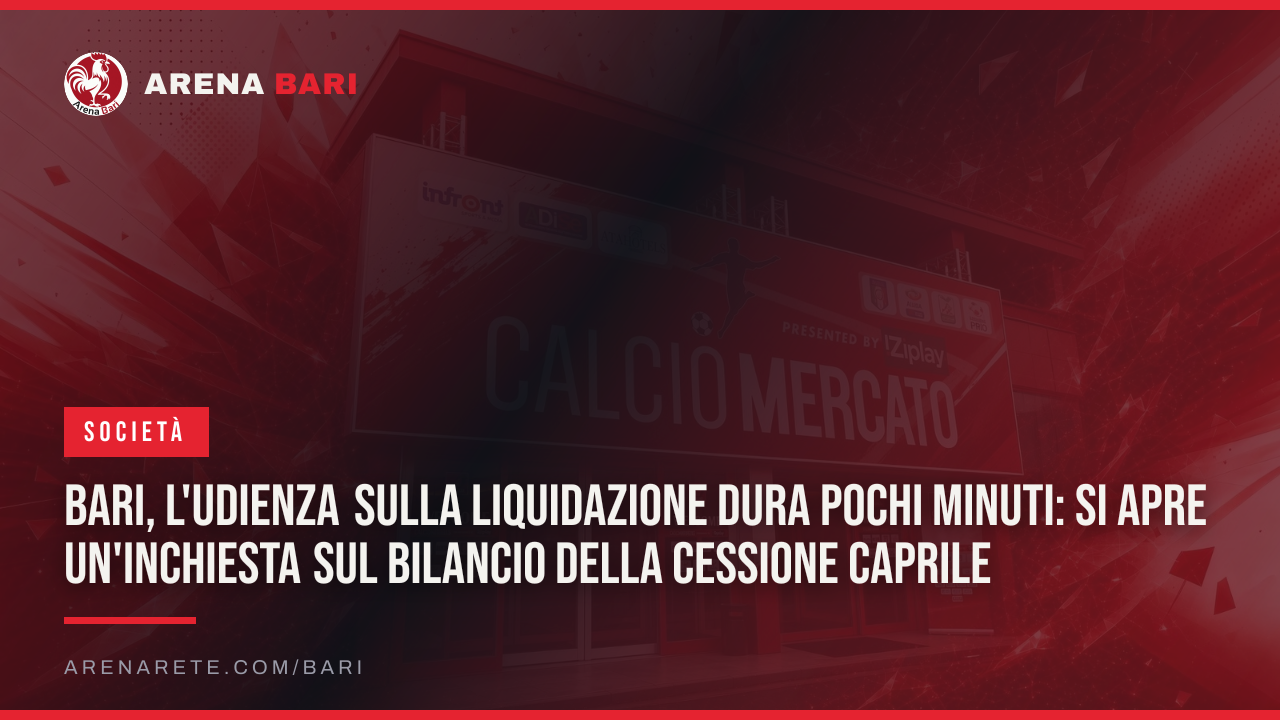 Bari, l'udienza sulla liquidazione dura pochi minuti: si apre un'inchiesta sul bilancio della cessione Caprile