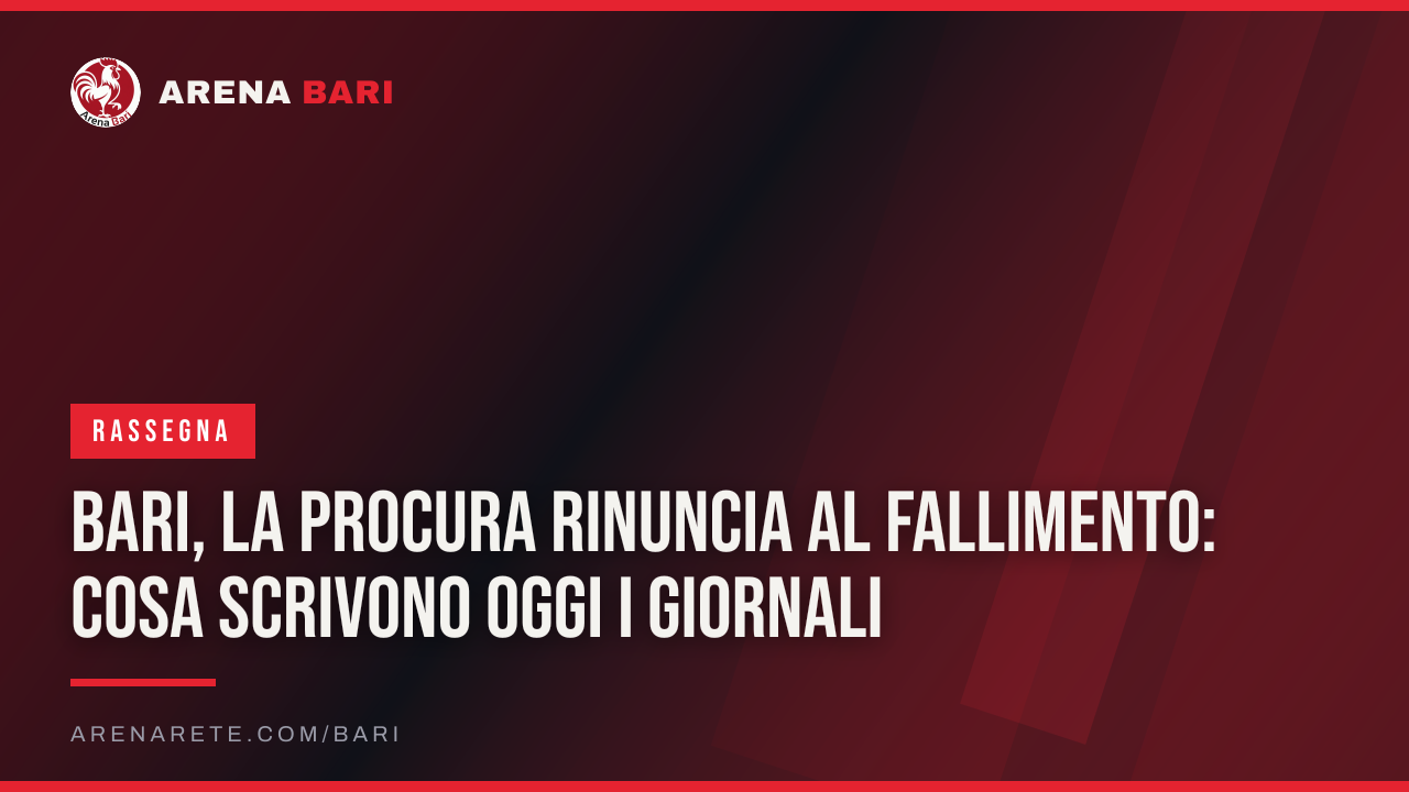 Bari, la Procura rinuncia al fallimento: cosa scrivono oggi i giornali