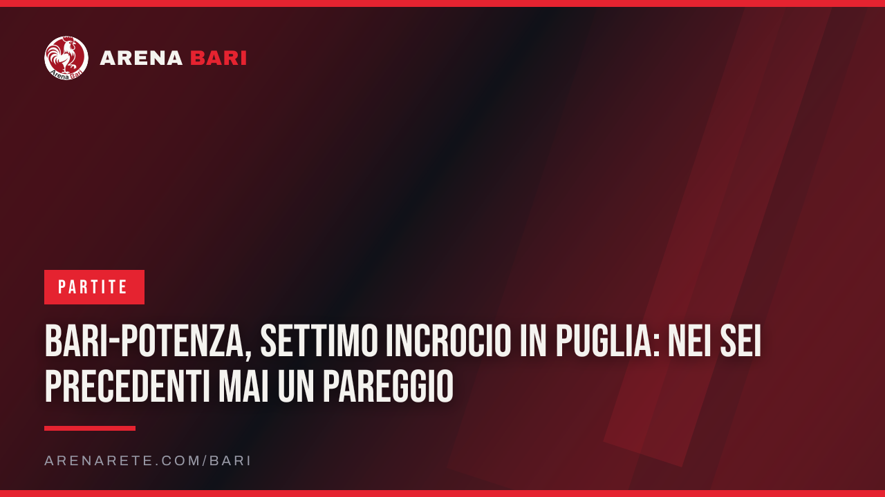 Bari-Potenza, settimo incrocio in Puglia: nei sei precedenti mai un pareggio