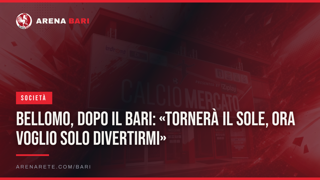 Bellomo, dopo il Bari: «Tornerà il sole, ora voglio solo divertirmi»