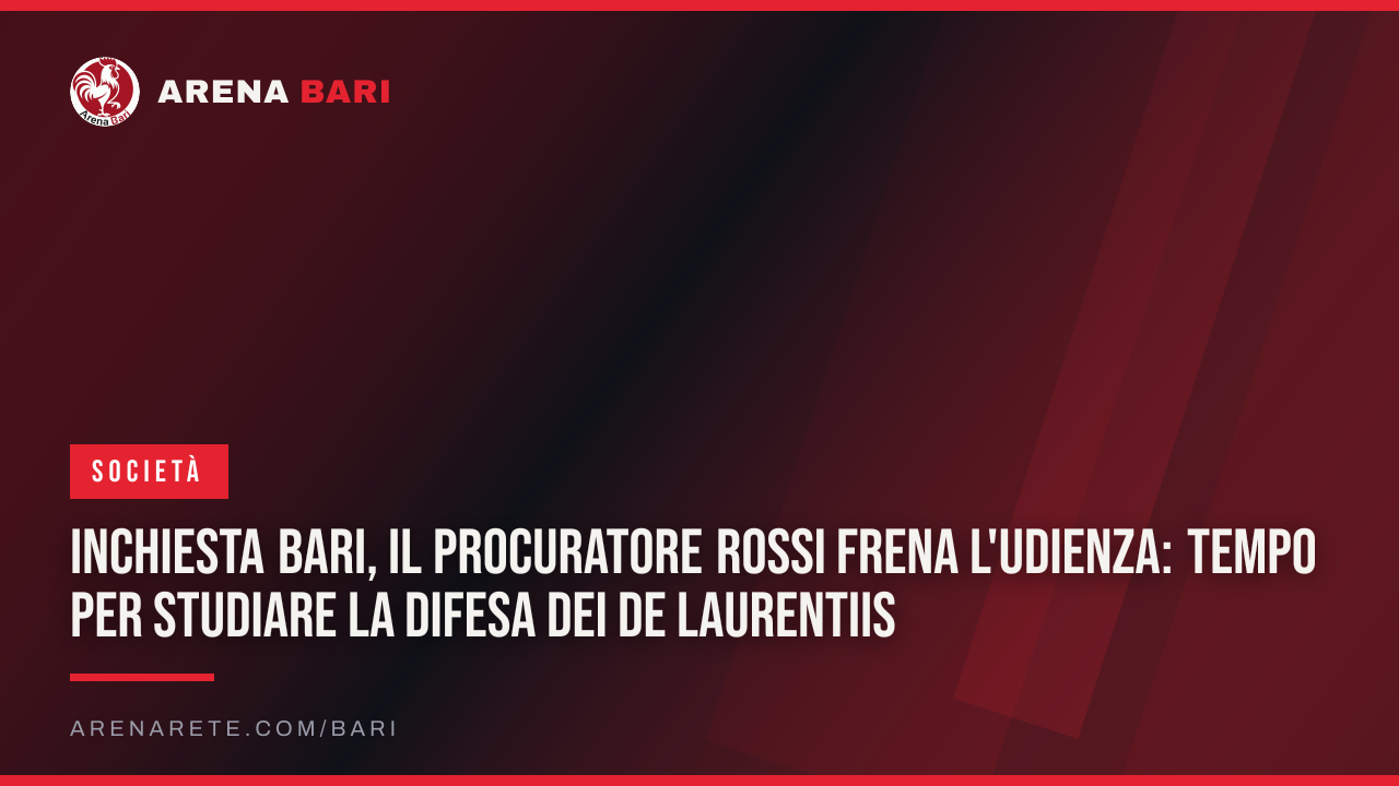 Inchiesta Bari, il procuratore Rossi frena l'udienza: tempo per studiare la difesa dei De Laurentiis