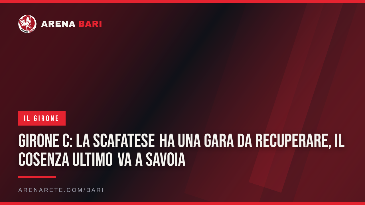 Girone C: la Scafatese ha una gara da recuperare, il Cosenza ultimo va a Savoia