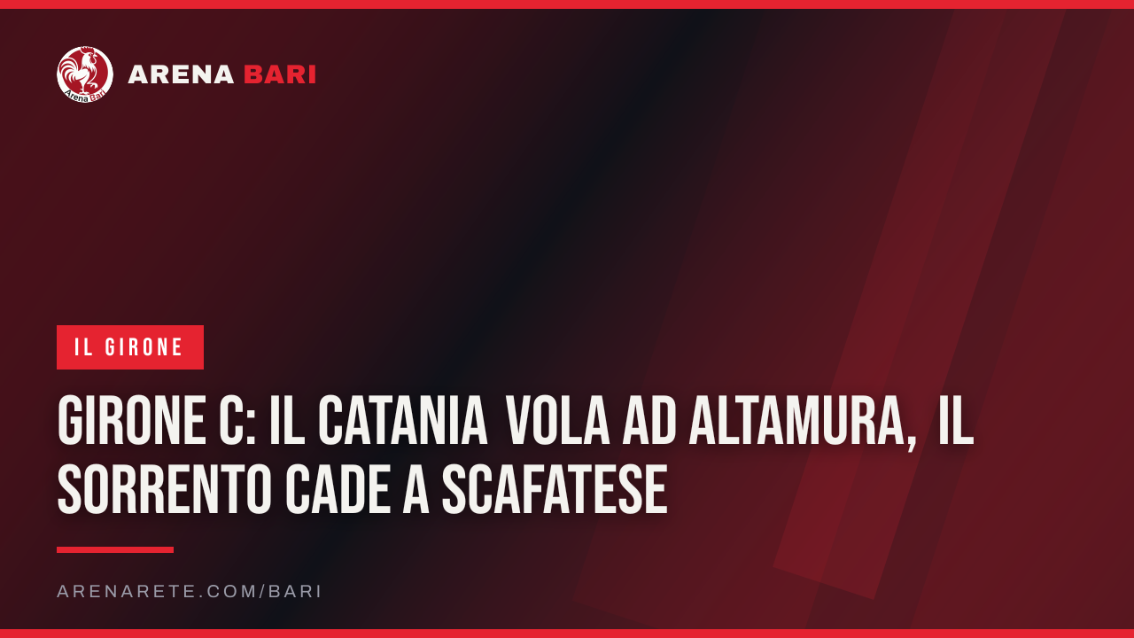 Girone C: il Catania vola ad Altamura, il Sorrento cade a Scafatese