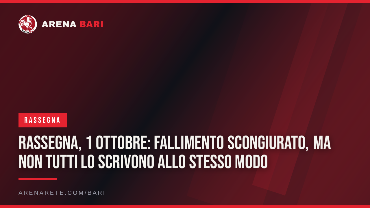 Rassegna, 1 ottobre: fallimento scongiurato, ma non tutti lo scrivono allo stesso modo