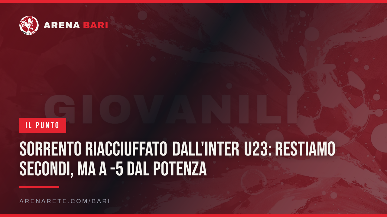 Sorrento riacciuffato dall'Inter U23: restiamo secondi, ma a -5 dal Potenza