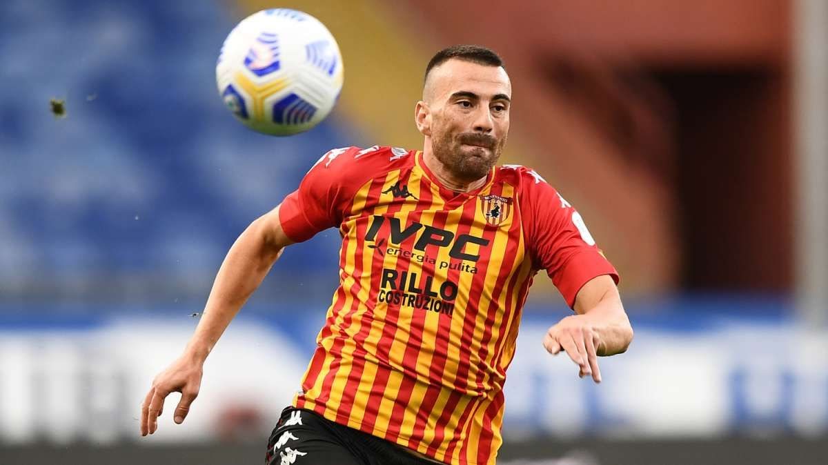 Moncini con la maglia del Vicenza