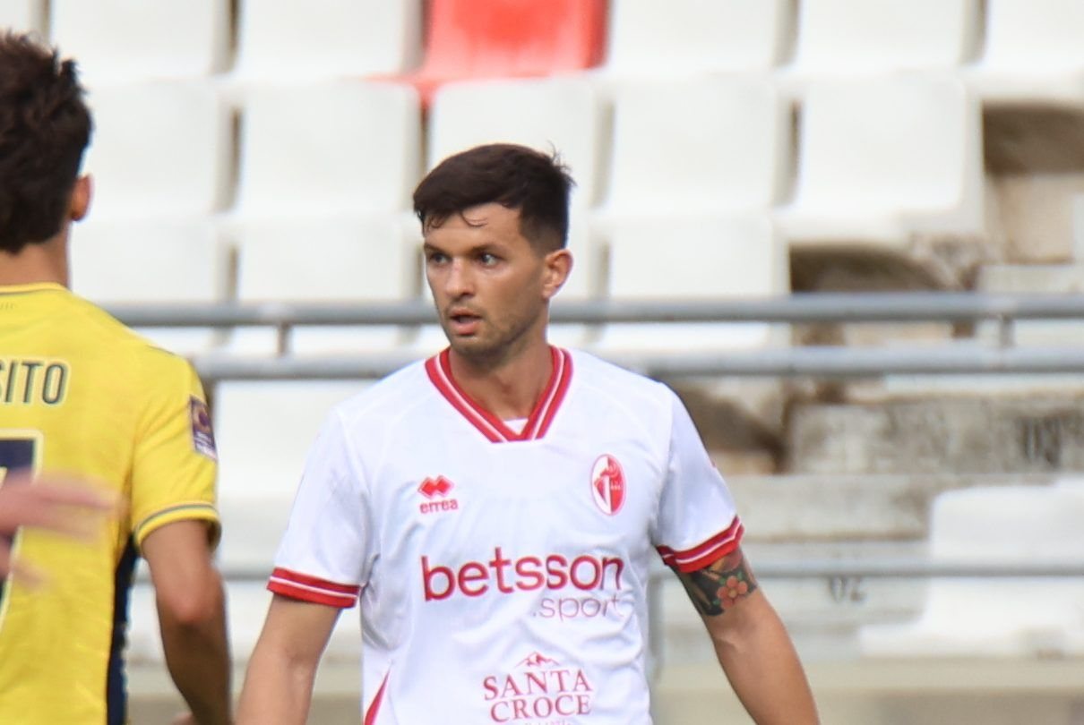Anzolin con la maglia del SSC Bari