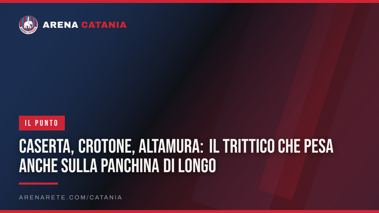 Caserta, Crotone, Altamura: il trittico che pesa anche sulla panchina di Longo