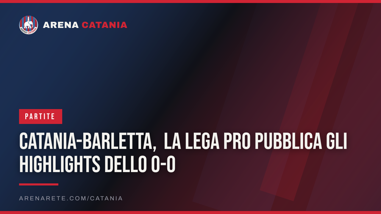 Catania-Barletta, la Lega Pro pubblica gli highlights dello 0-0