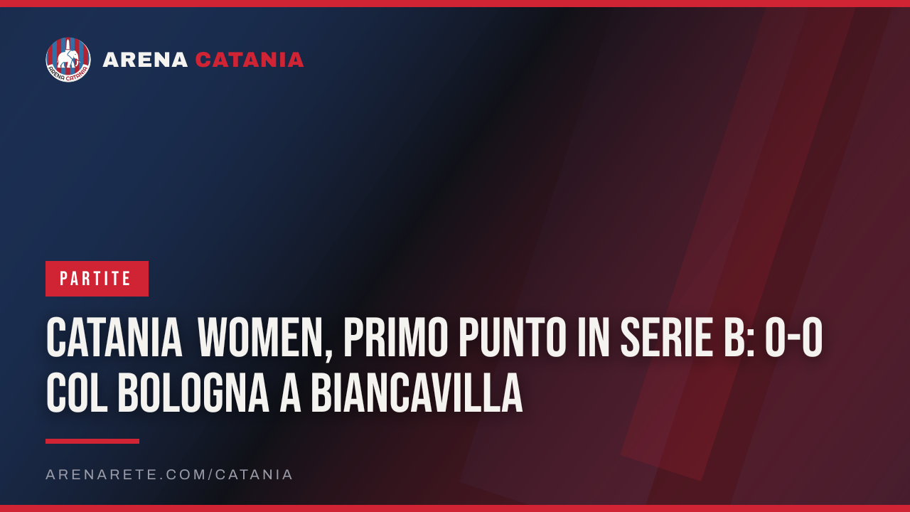 Catania Women, primo punto in Serie B: 0-0 col Bologna a Biancavilla
