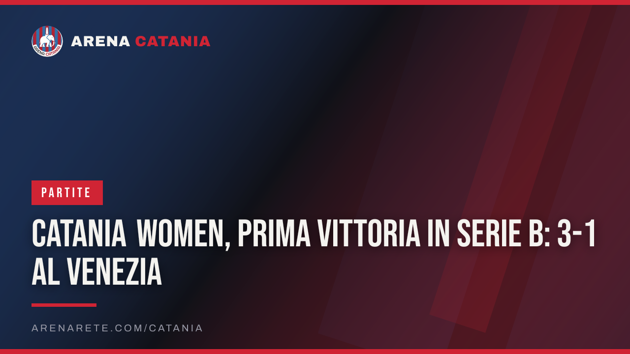 Catania Women, prima vittoria in Serie B: 3-1 al Venezia