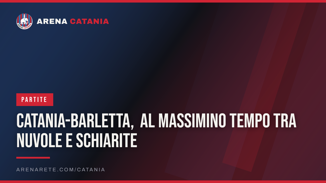 Catania-Barletta, al Massimino tempo tra nuvole e schiarite