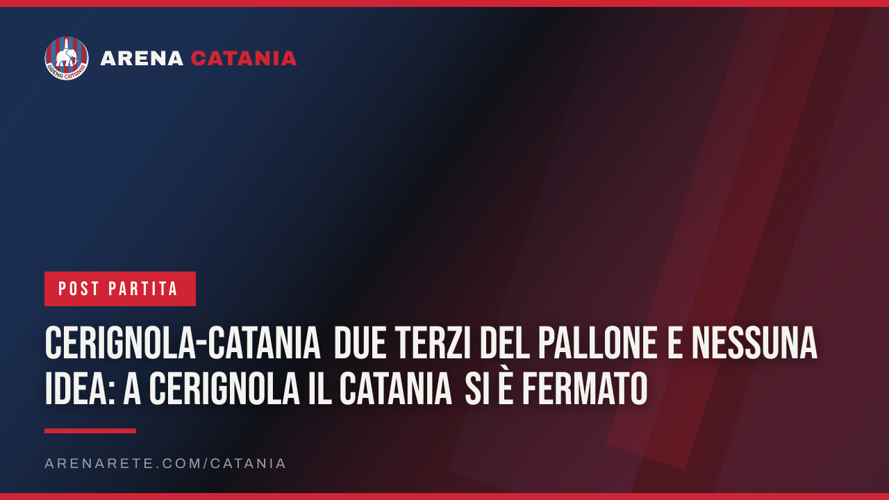 Cerignola-Catania Due terzi del pallone e nessuna idea: a Cerignola il Catania si è fermato