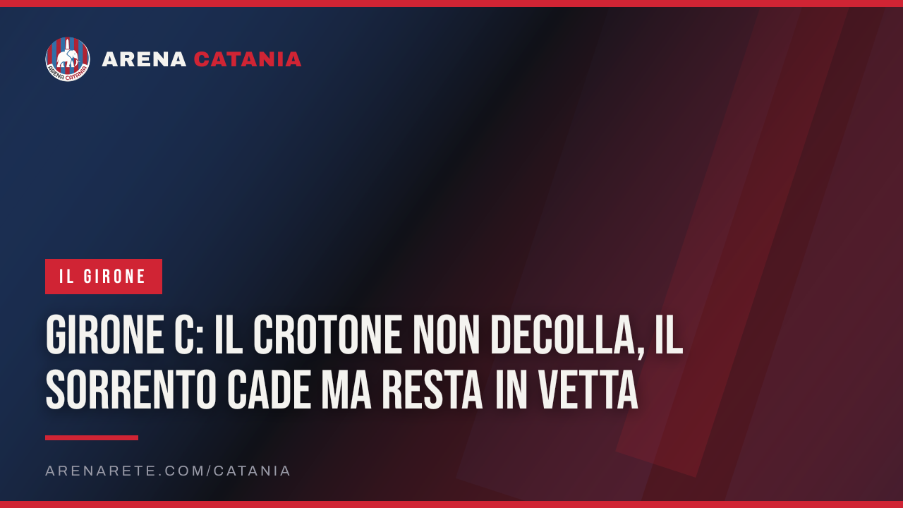 Girone C: il Crotone non decolla, il Sorrento cade ma resta in vetta