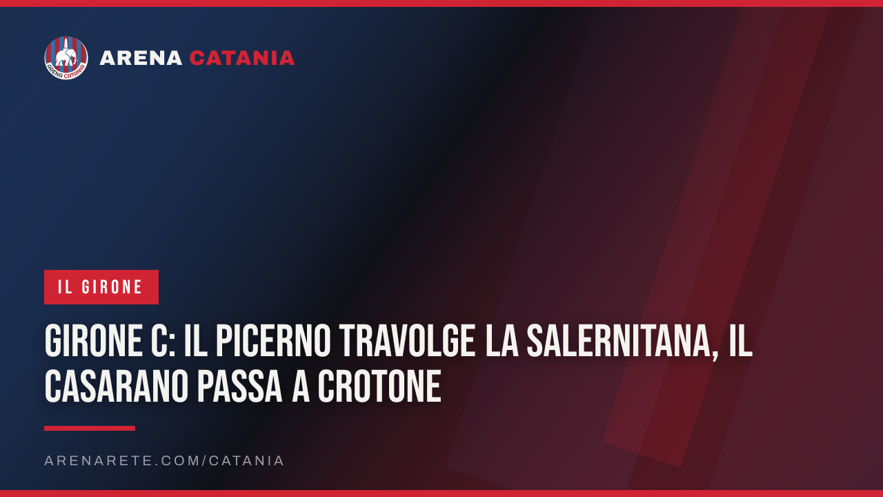 Girone C: il Picerno travolge la Salernitana, il Casarano passa a Crotone