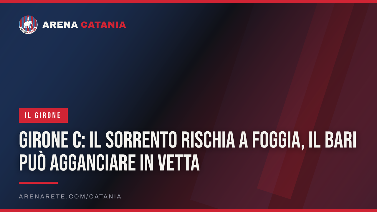 Girone C: il Sorrento rischia a Foggia, il Bari può agganciare in vetta