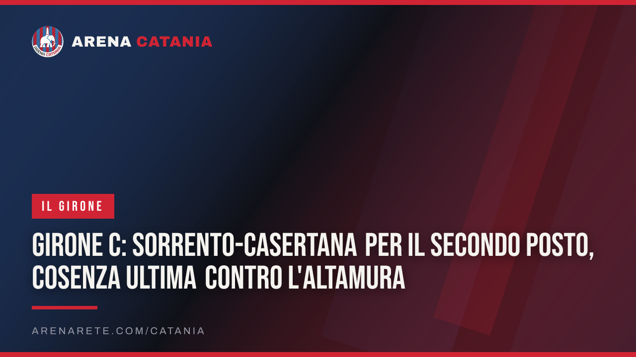 Girone C: Sorrento-Casertana per il secondo posto, Cosenza ultima contro l'Altamura