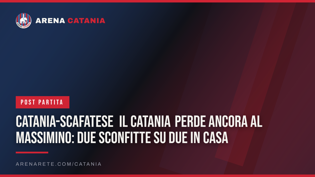 Catania-Scafatese Il Catania perde ancora al Massimino: due sconfitte su due in casa