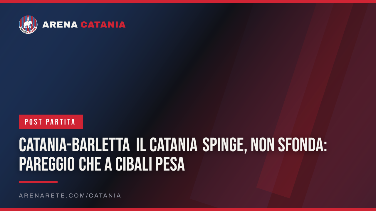 Catania-Barletta Il Catania spinge, non sfonda: pareggio che a Cibali pesa