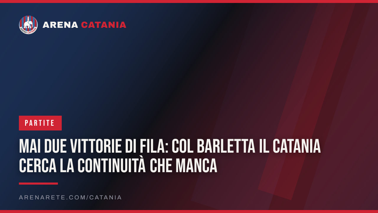 Mai due vittorie di fila: col Barletta il Catania cerca la continuità che manca