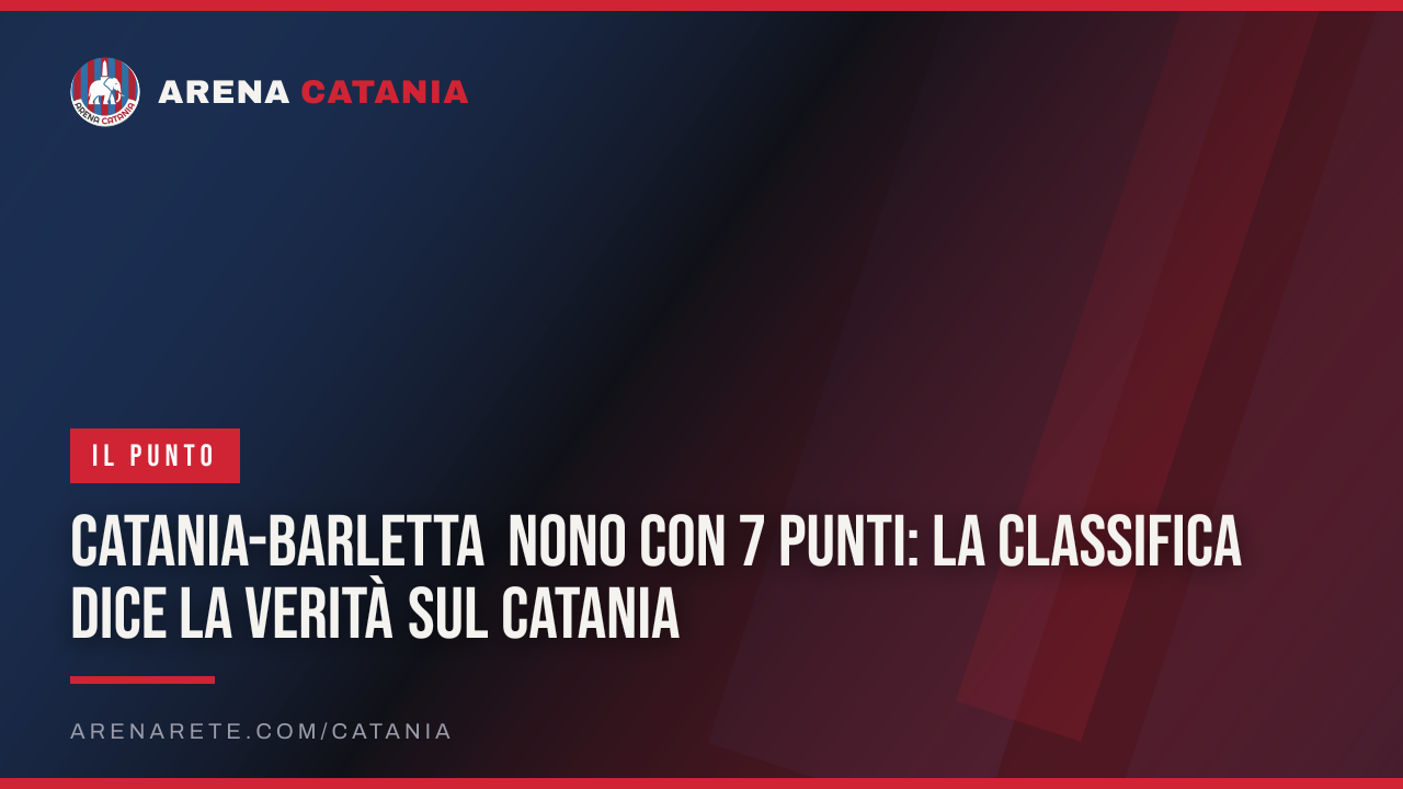 Catania-Barletta Nono con 7 punti: la classifica dice la verità sul Catania