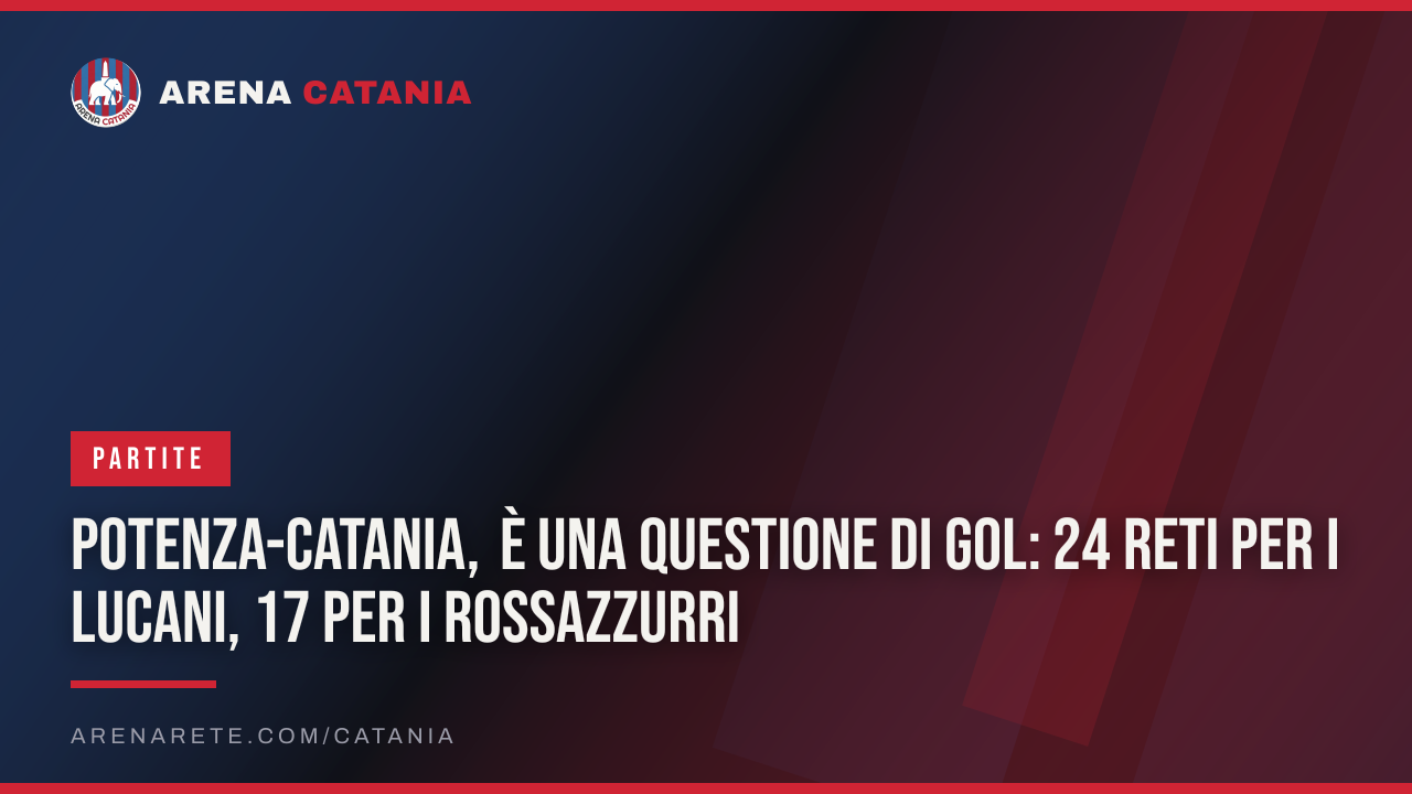 Potenza-Catania, è una questione di gol: 24 reti per i lucani, 17 per i rossazzurri