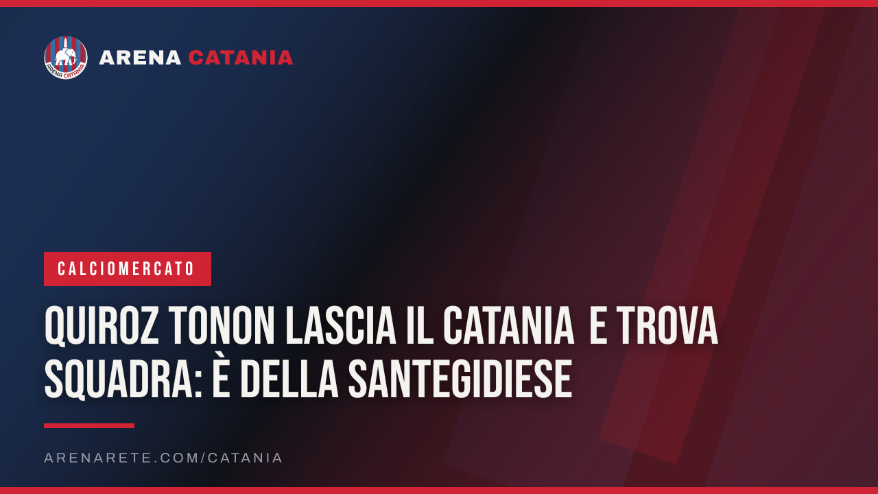 Quiroz Tonon lascia il Catania e trova squadra: è della Santegidiese
