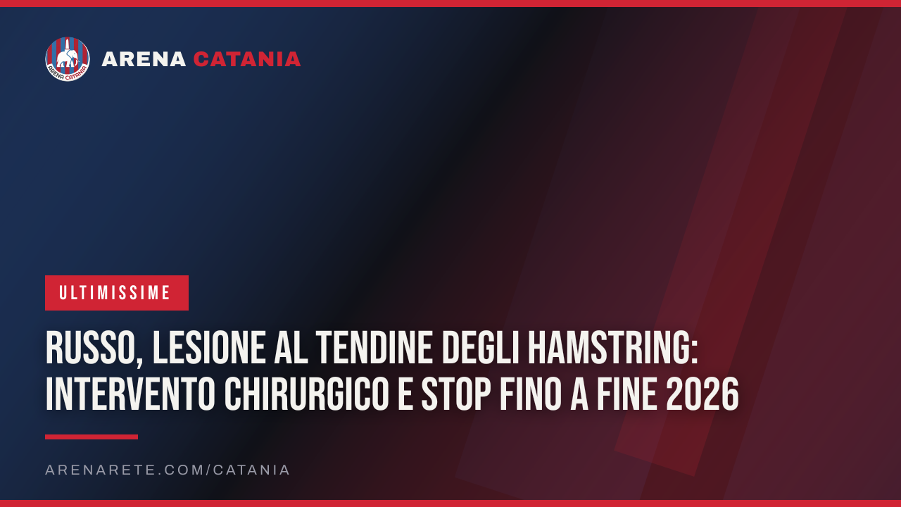 Russo, lesione al tendine degli hamstring: intervento chirurgico e stop fino a fine 2026