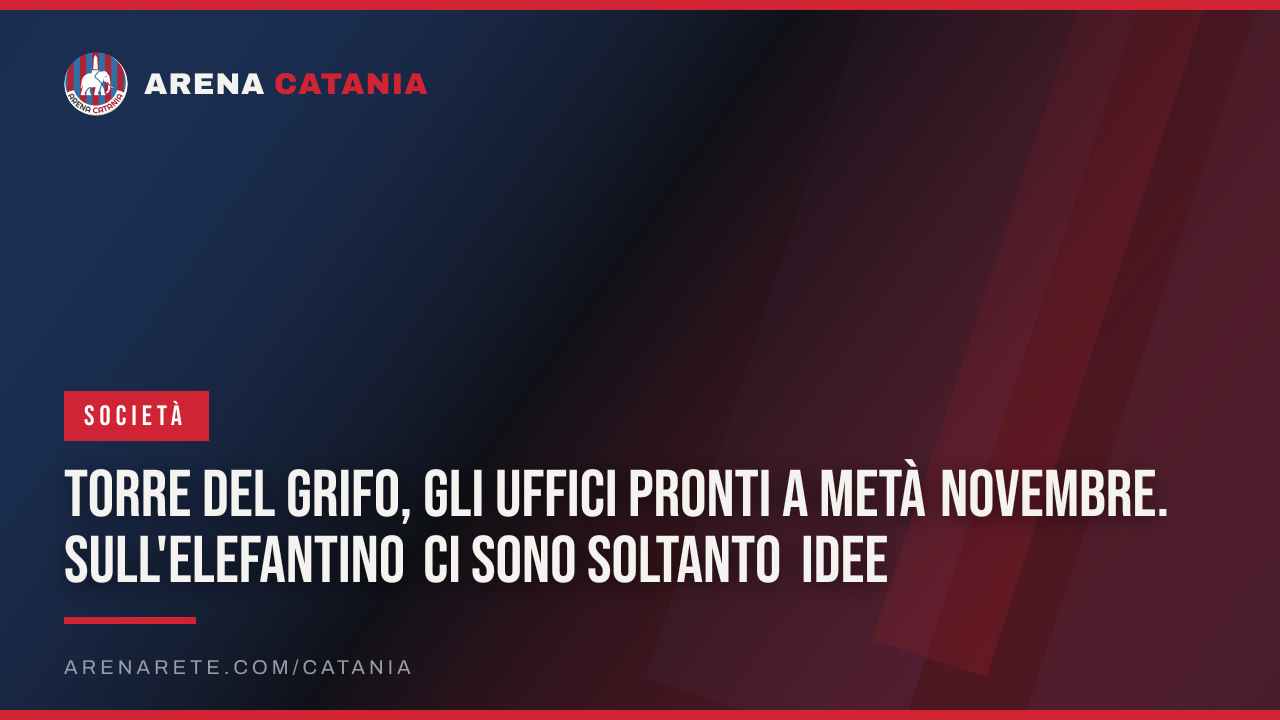 Torre del Grifo, gli uffici pronti a metà novembre. Sull'elefantino ci sono soltanto idee