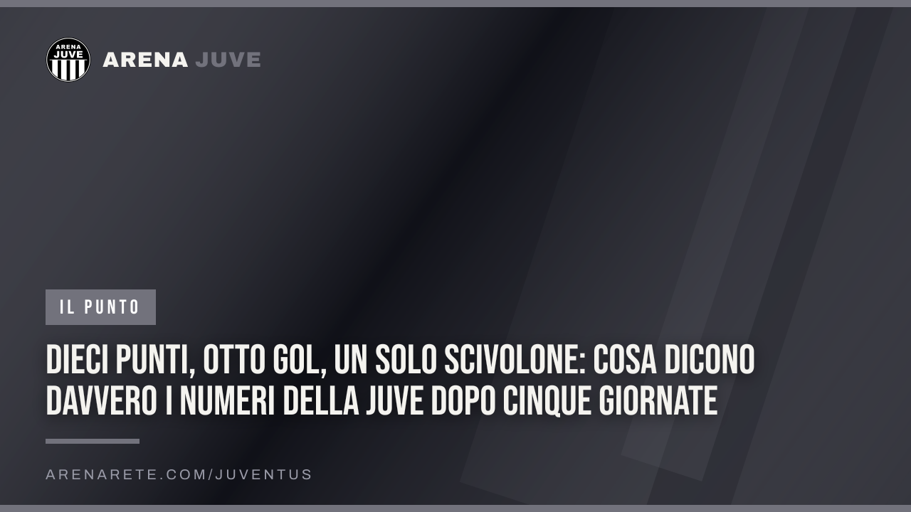Dieci punti, otto gol, un solo scivolone: cosa dicono davvero i numeri della Juve dopo cinque giornate