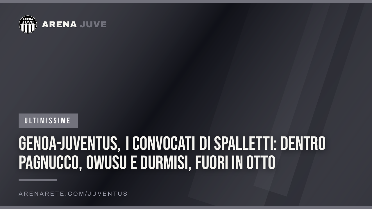 Genoa-Juventus, i convocati di Spalletti: dentro Pagnucco, Owusu e Durmisi, fuori in otto