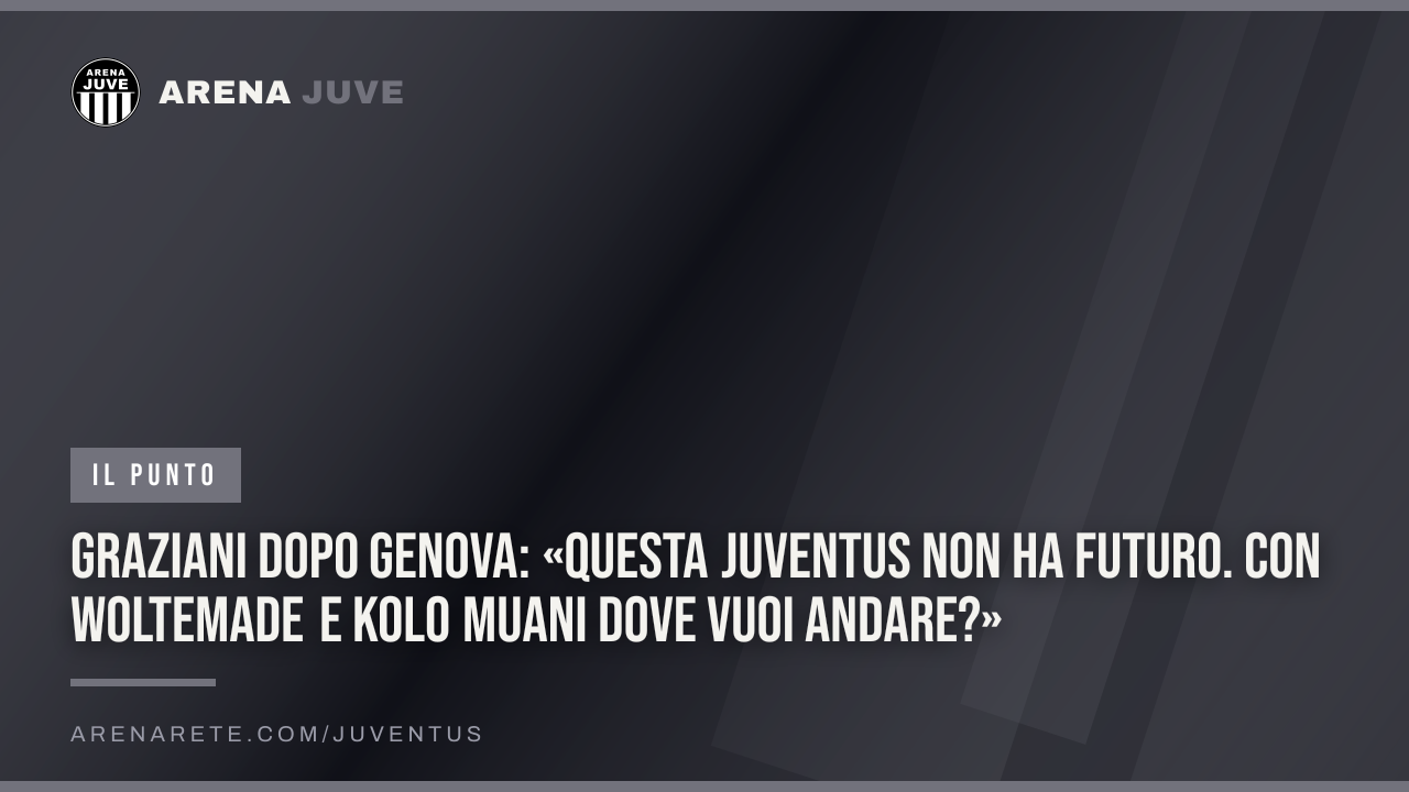 Graziani dopo Genova: «Questa Juventus non ha futuro. Con Woltemade e Kolo Muani dove vuoi andare?»