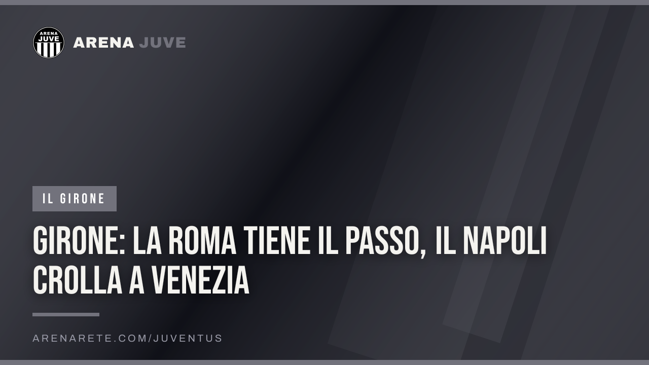 Girone: la Roma tiene il passo, il Napoli crolla a Venezia