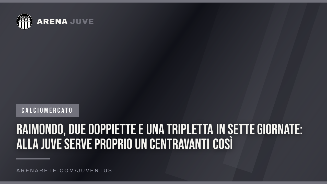 Raimondo, due doppiette e una tripletta in sette giornate: alla Juve serve proprio un centravanti così