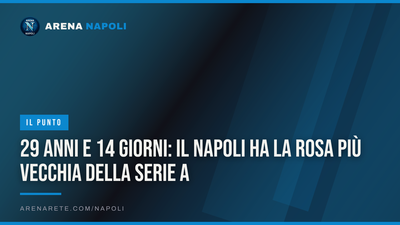 29 anni e 14 giorni: il Napoli ha la rosa più vecchia della Serie A