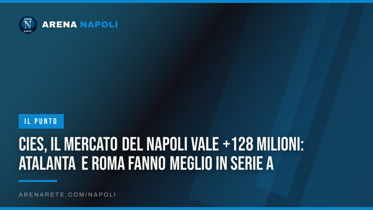Cies, il mercato del Napoli vale +128 milioni: Atalanta e Roma fanno meglio in Serie A