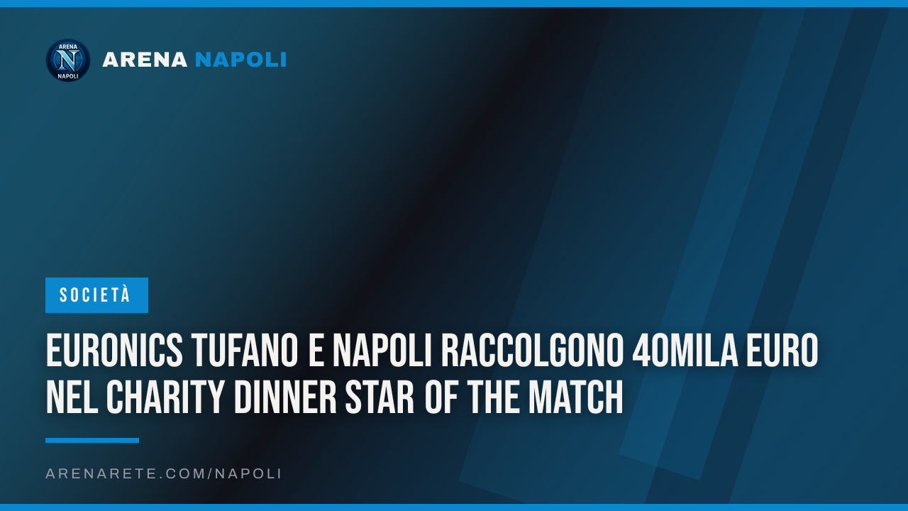 Euronics Tufano e Napoli raccolgono 40mila euro nel charity dinner Star of the Match