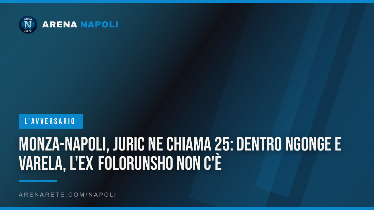 Monza-Napoli, Juric ne chiama 25: dentro Ngonge e Varela, l'ex Folorunsho non c'è