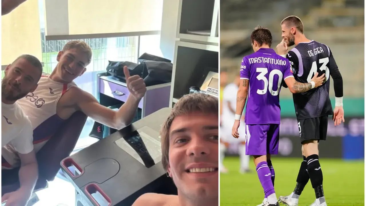 Mastantuono con la maglia del Fiorentina