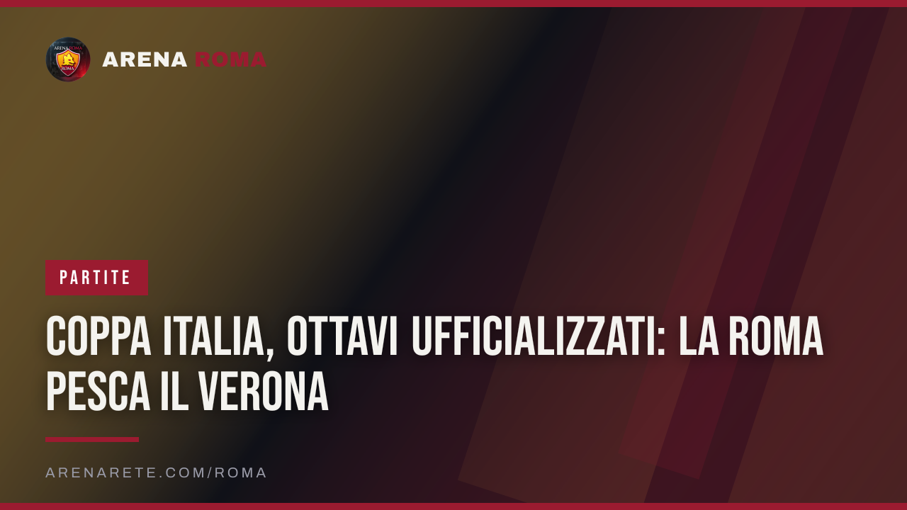 Coppa Italia, ottavi ufficializzati: la Roma pesca il Verona