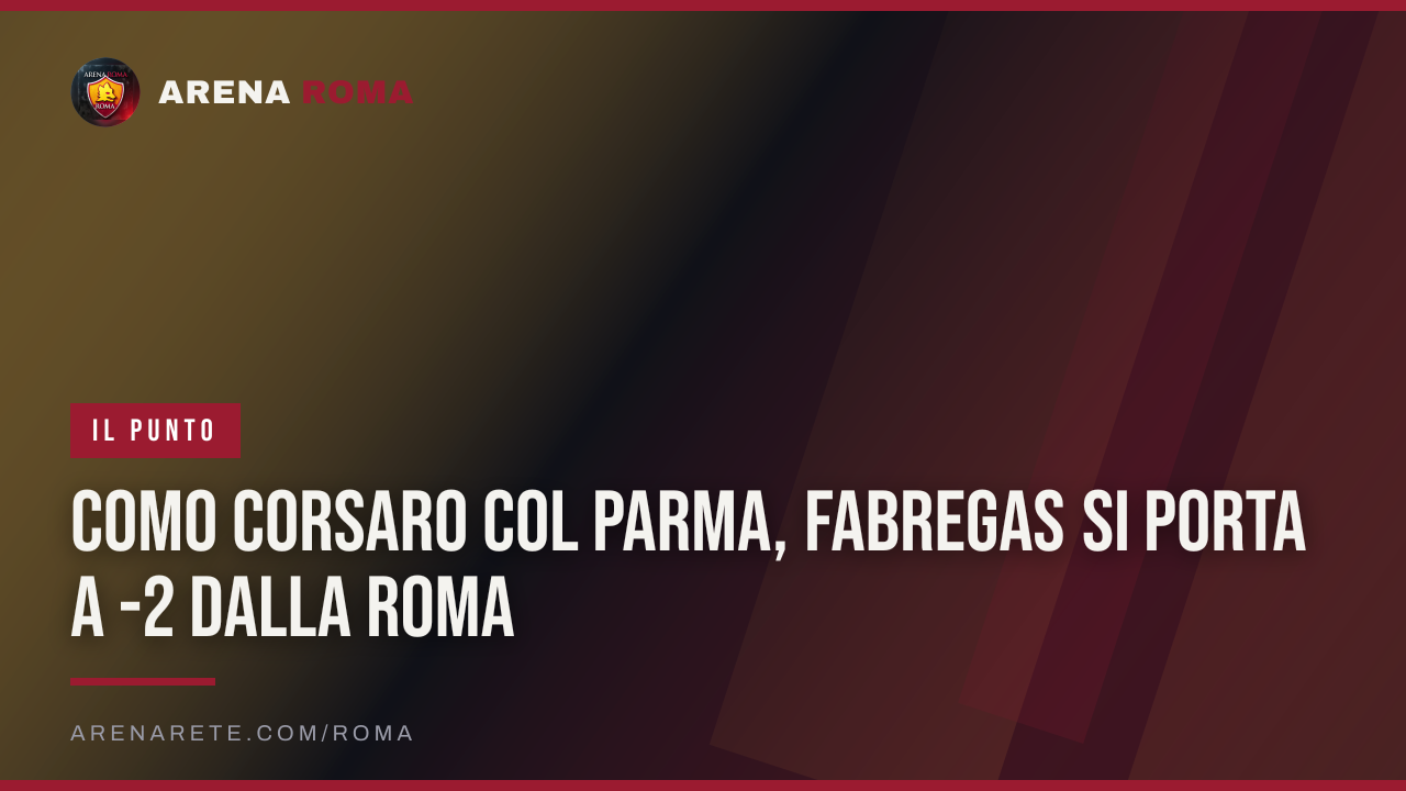 Como corsaro col Parma, Fabregas si porta a -2 dalla Roma