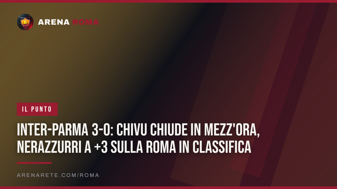 Inter-Parma 3-0: Chivu chiude in mezz'ora, nerazzurri a +3 sulla Roma in classifica