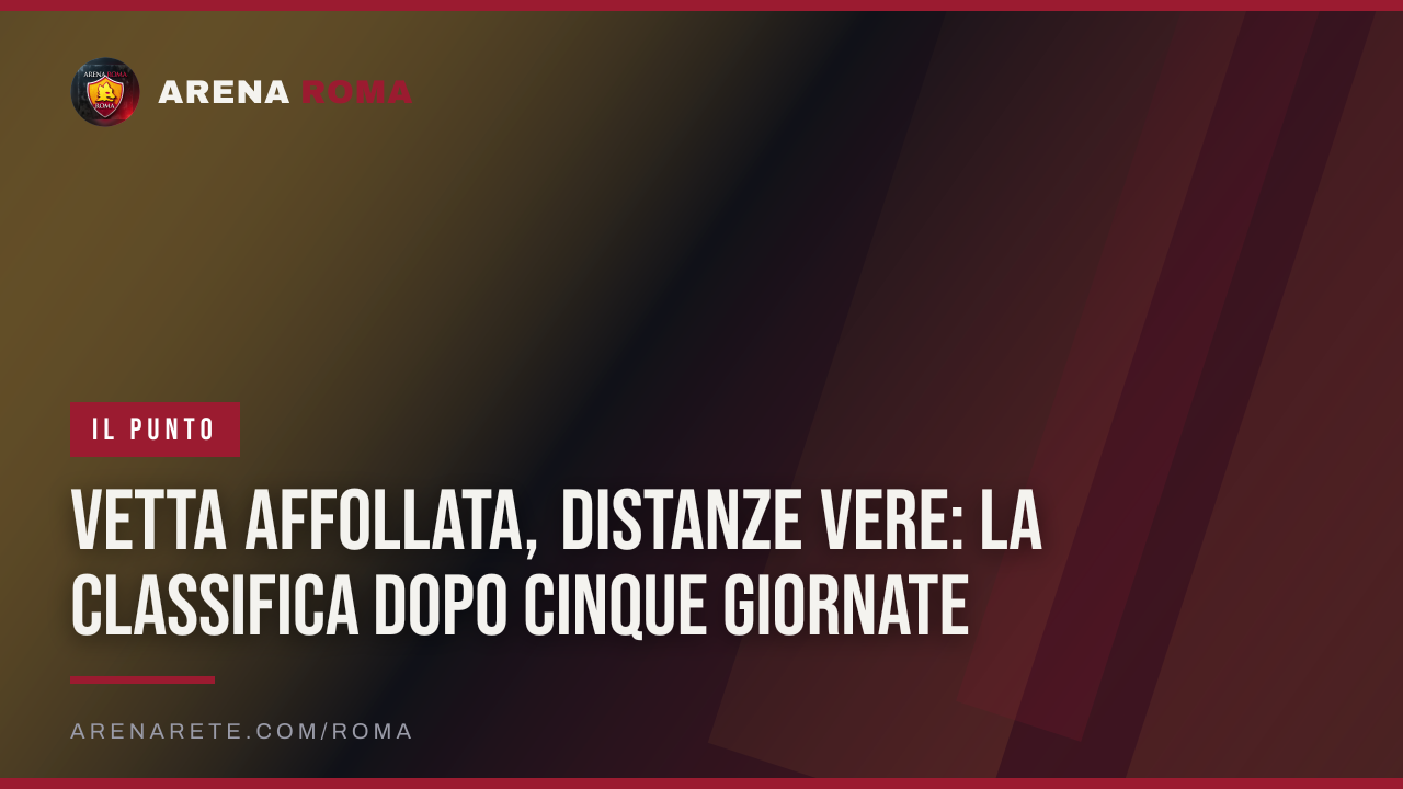 Vetta affollata, distanze vere: la classifica dopo cinque giornate