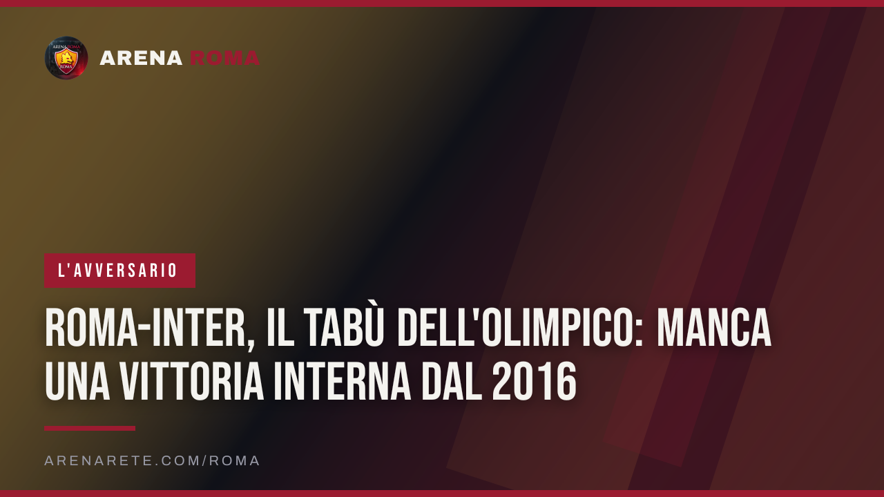 Roma-Inter, il tabù dell'Olimpico: manca una vittoria interna dal 2016