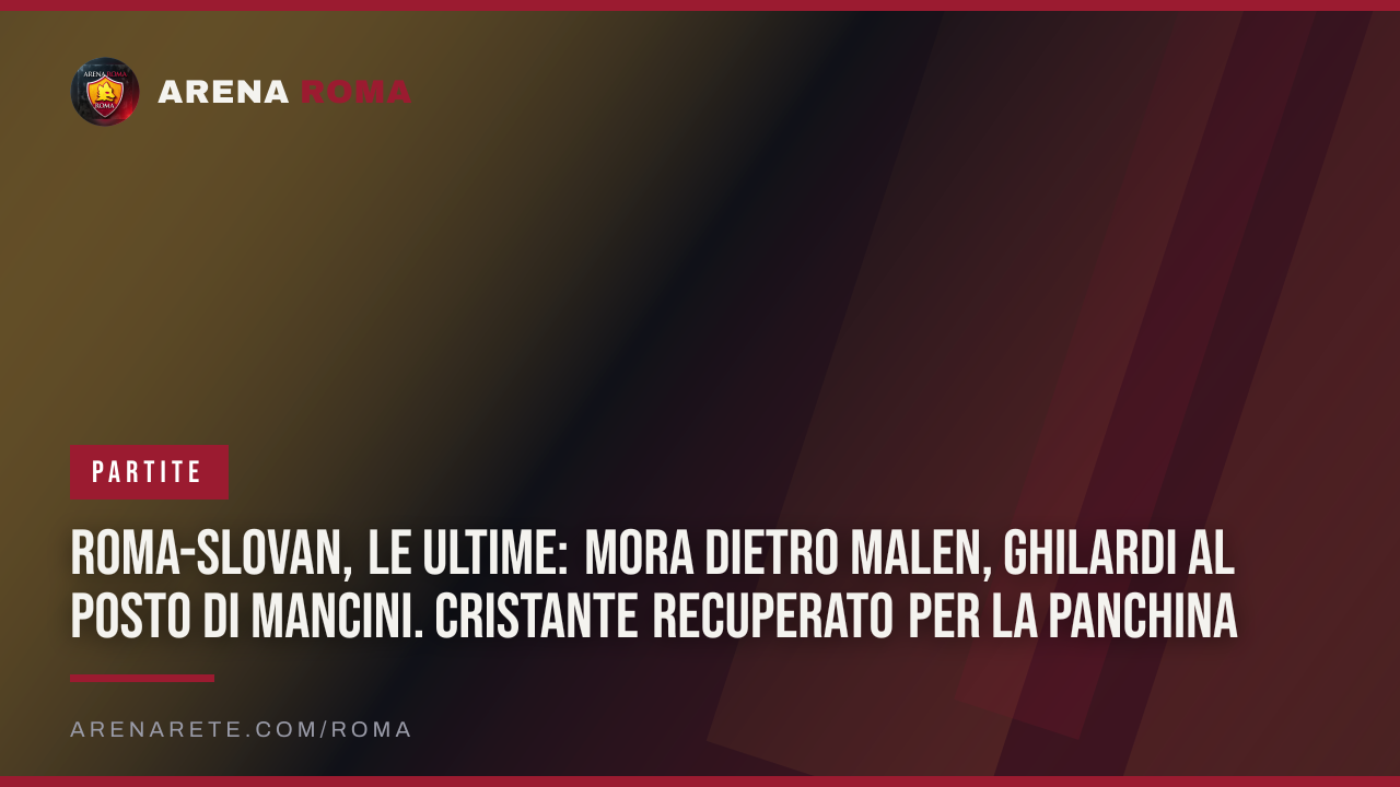 Roma-Slovan, le ultime: Mora dietro Malen, Ghilardi al posto di Mancini. Cristante recuperato per la panchina