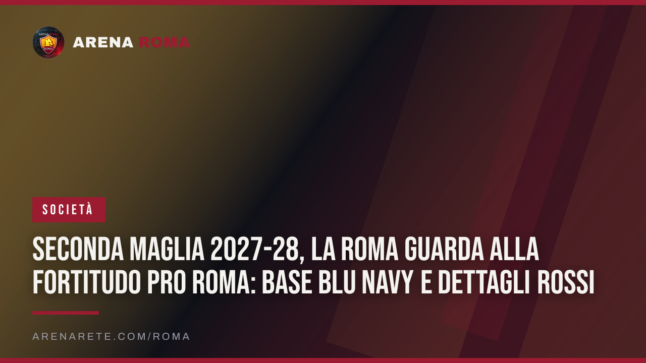 Seconda maglia 2027-28, la Roma guarda alla Fortitudo Pro Roma: base blu navy e dettagli rossi